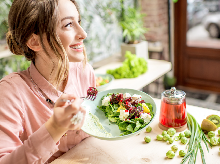 eating healthy food